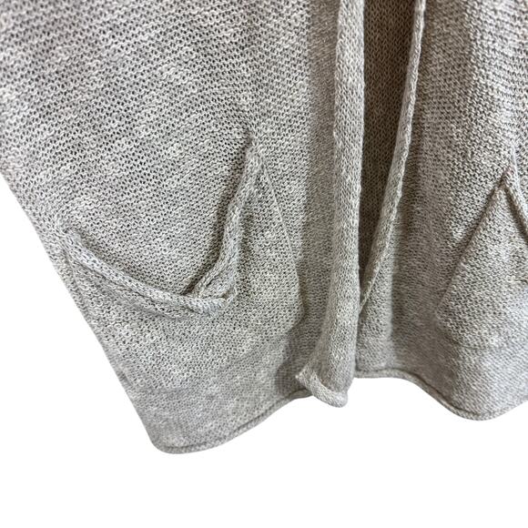 Coldwater Creek Tan Linen Blend 3/4 Sleeve V-Neck Beachy Cardigan Size L - Picture 3 of 7